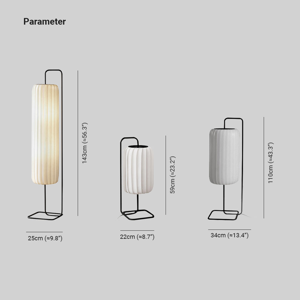Renée Minimalist Column Fabric Metal Floor Lamp, Bedroom - Lumpaz