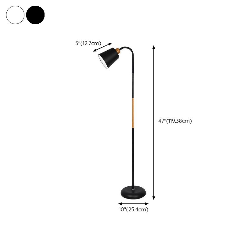 Eryn Floor Lamp Double Head Modern, Metal,Black/White, Bedroom - Lumpaz