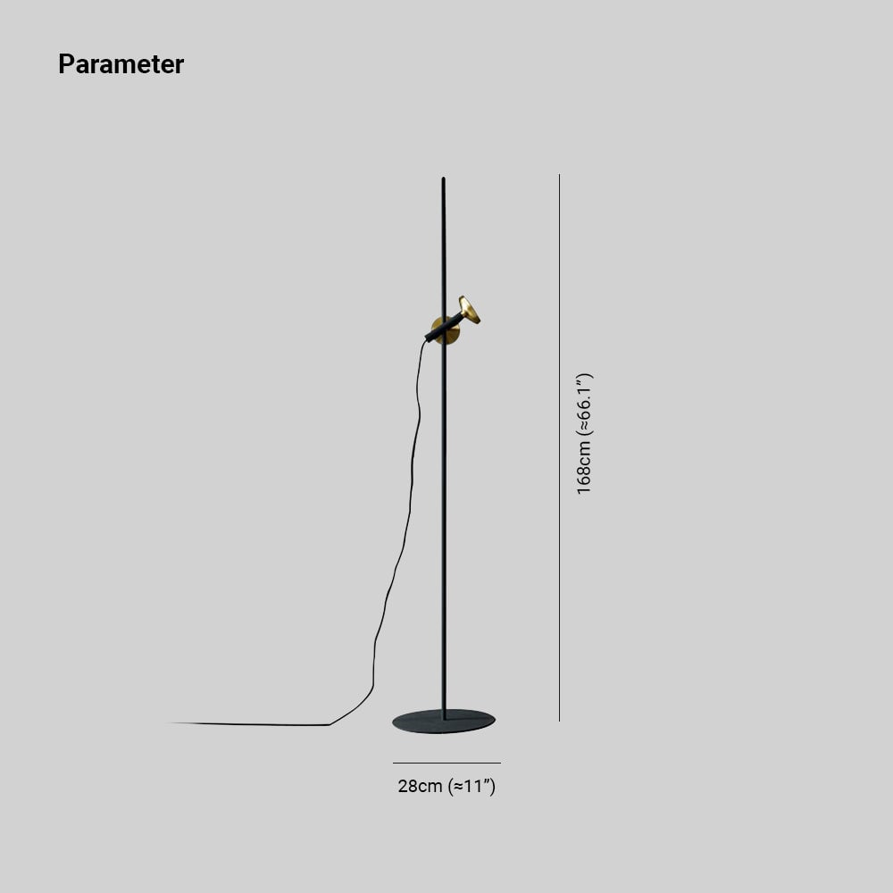 Salgado Modern Minimalist Metal Projector Floor Lamp, Black - Lumpaz