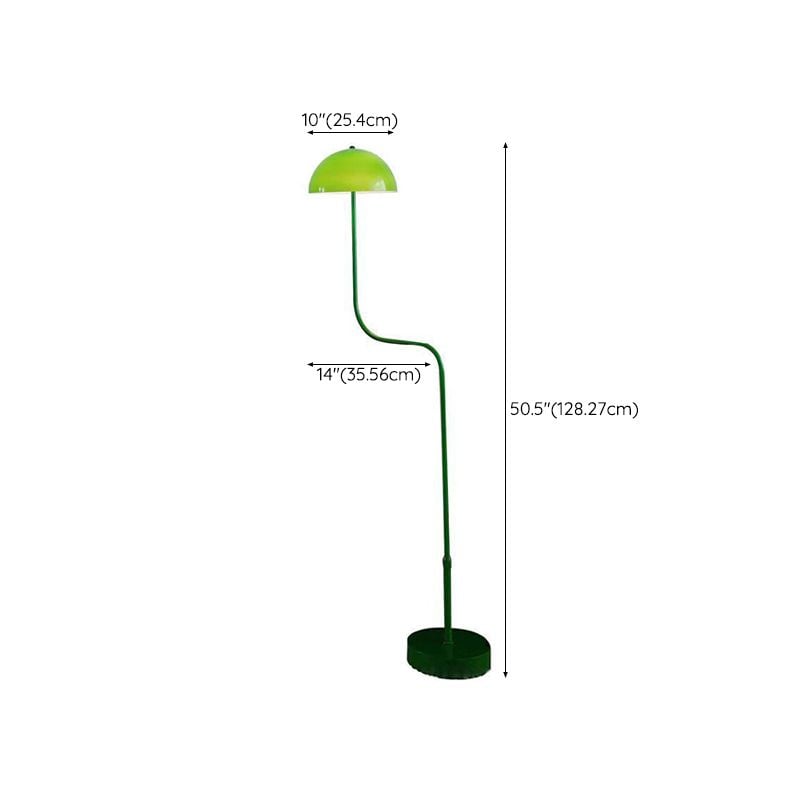 Salgado Floor Lamp Mushroom Middle Ancient, Arc Metal, Green, Dining Room - Lumpaz