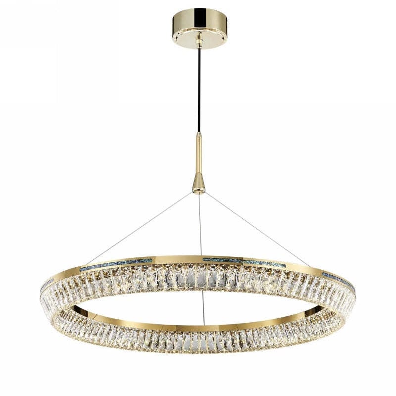 Marilyn Modern Luxury Crystal Gold Chandelier, Tri-Circle - Lumpaz