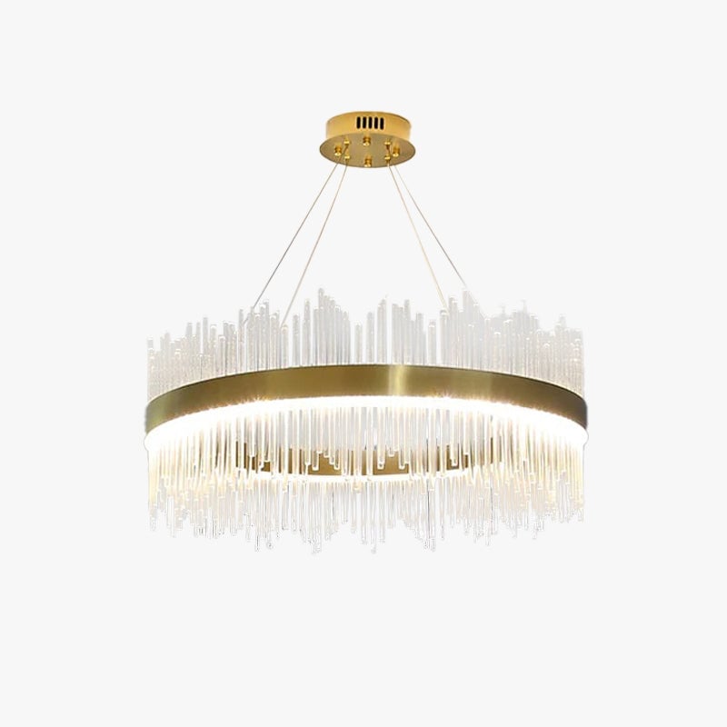 Marilyn Modern Round/Rectangular Chain Chandelier, Gold - Lumpaz