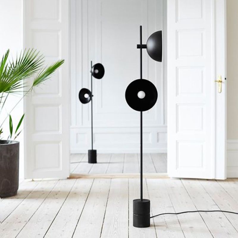 Salgado Modern Dome 2 lights Metal Floor Lamp,Black - Lumpaz