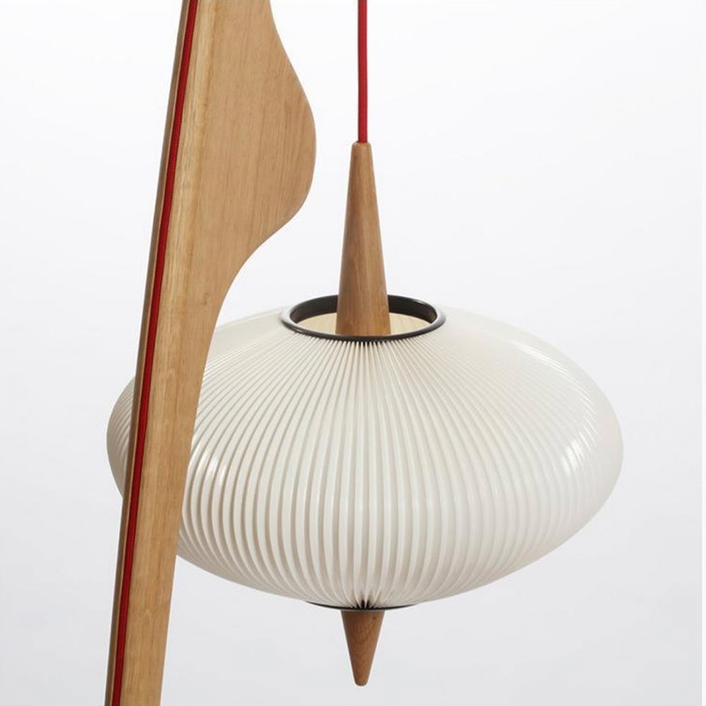 Renée Floor Lamp, Artificial Paper & Wood - Lumpaz