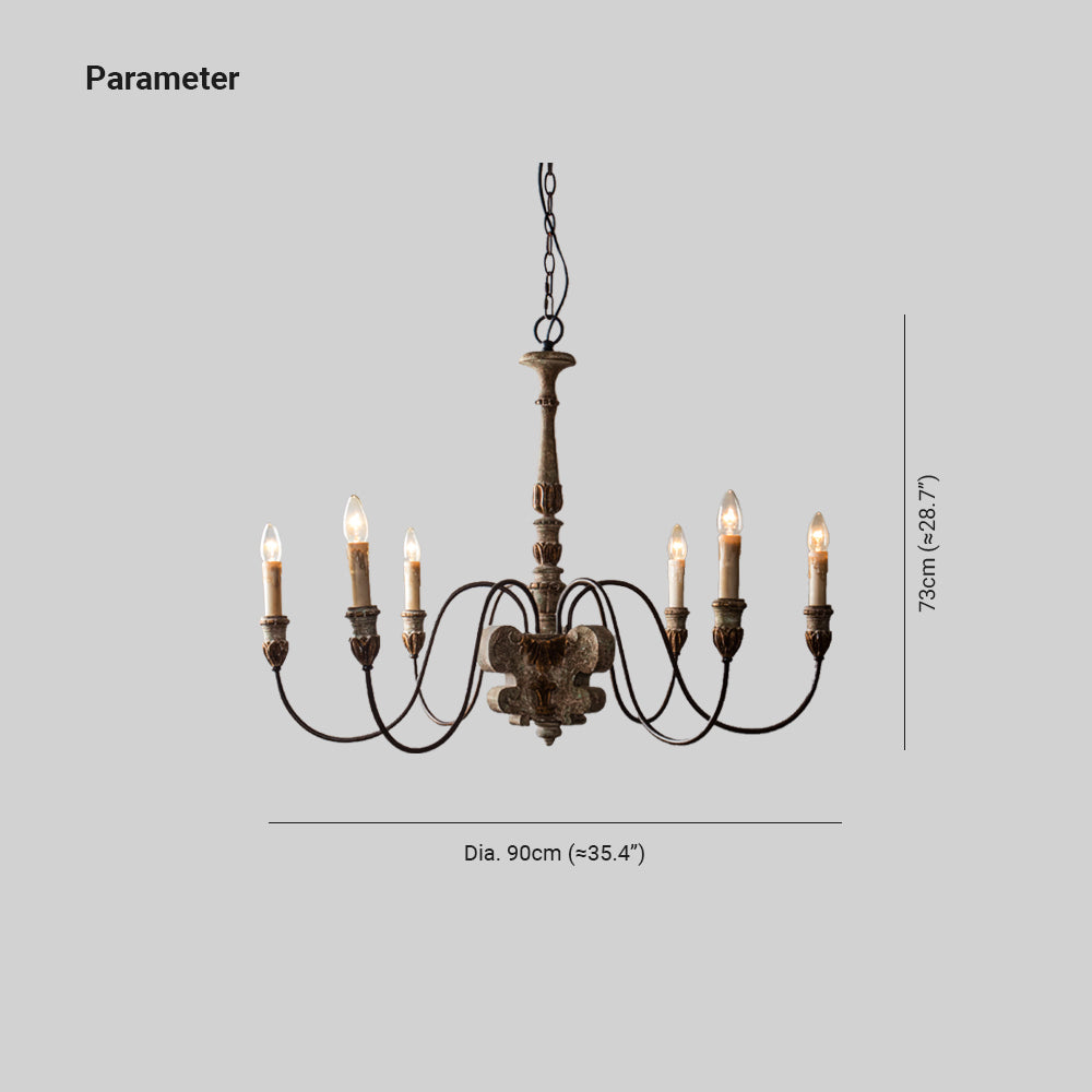 Silva Retro Design LED Chandelier Bronze Metal Living Room - Lumpaz