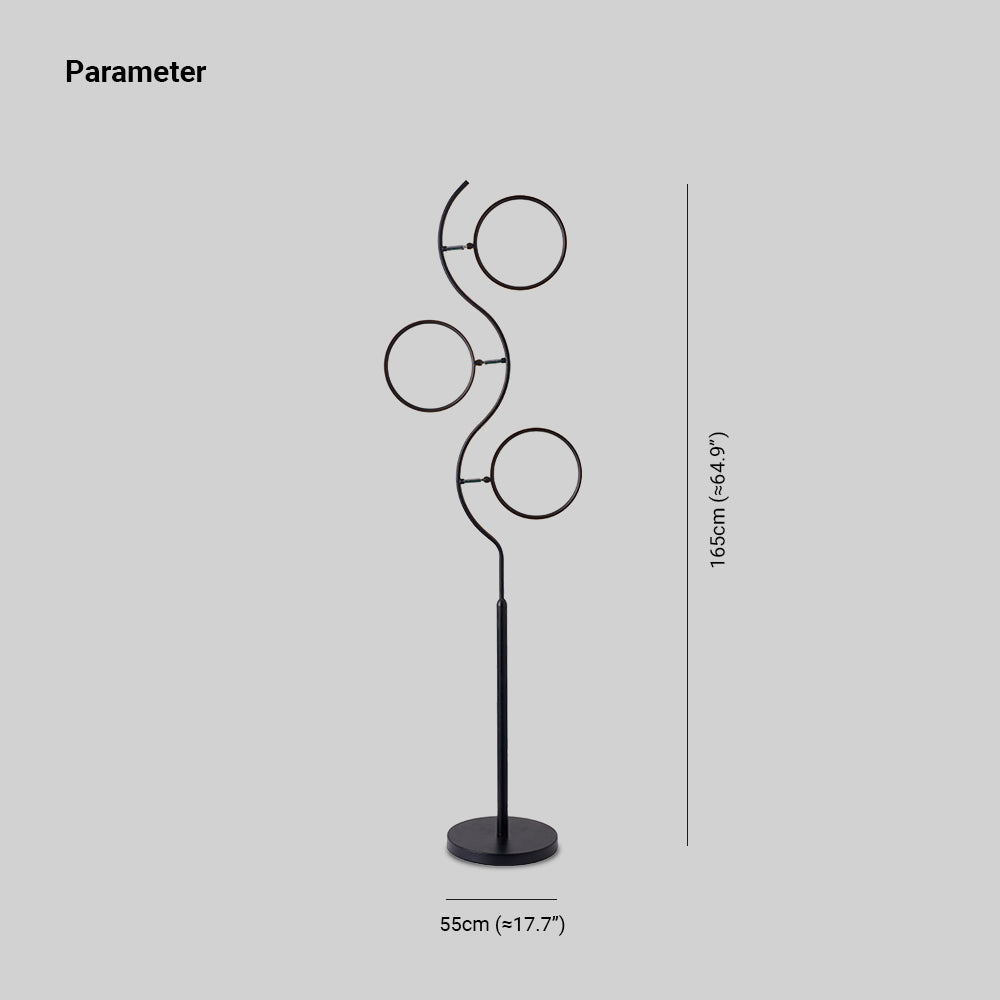 Modern Nordic Curved Acrylic/Metal Floor lamp, Black - Lumpaz