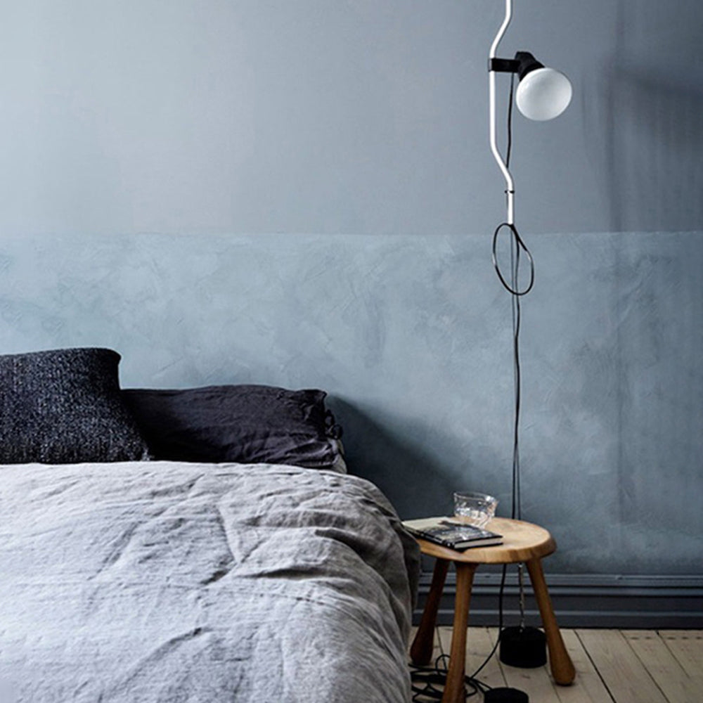 Luxo Floor Lamp Linear Minimalist, Metal, Black/White/Red, Bedroom - Lumpaz