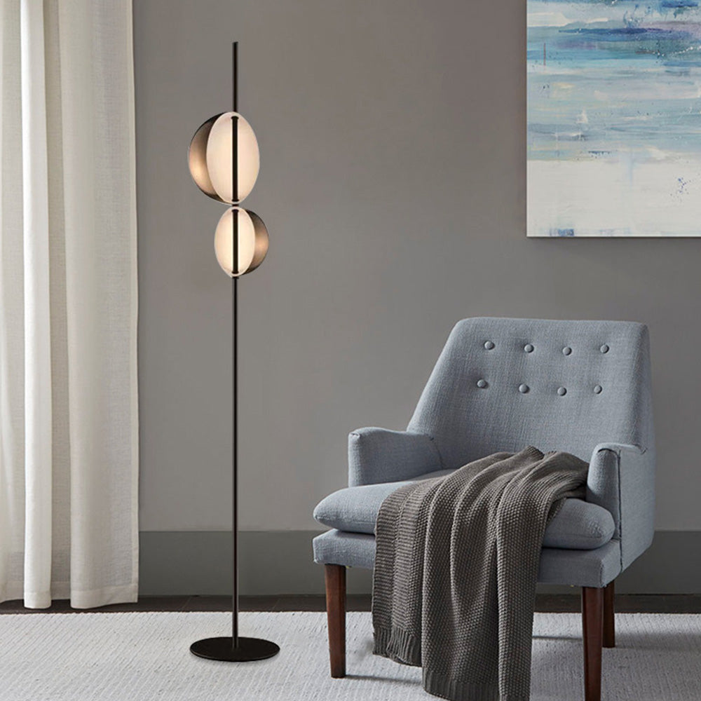 Salgado Modern Minimalist Metal Floor Lamp, Black/Gold - Lumpaz