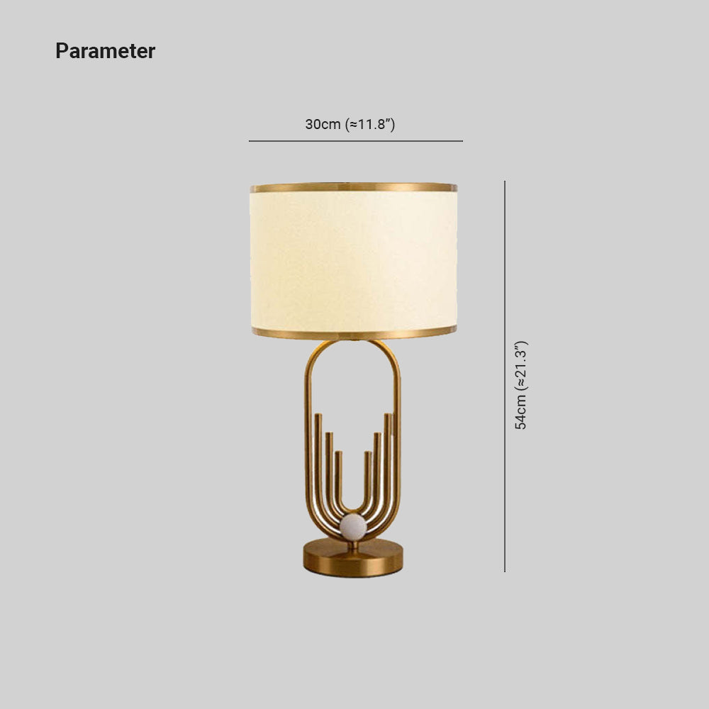 Sano Table/Floor Lamp Landscape, Metal/Fabric, Bedroom - Lumpaz