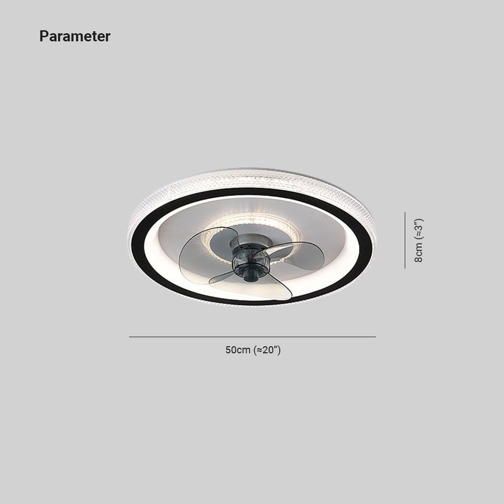 Kirsten 3-Blade Ceiling Fan with Light, 19.5" - Lumpaz