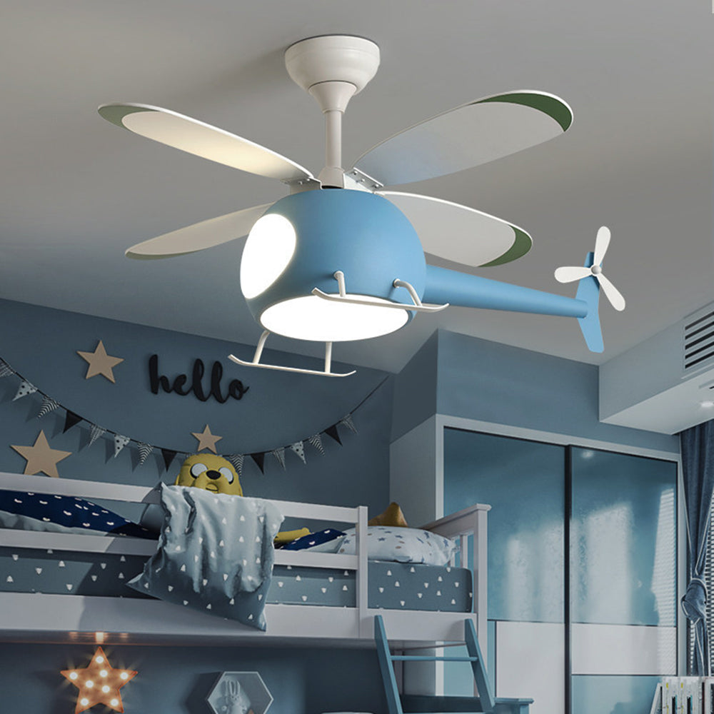 Minori 4-Blade Blue Jet DC Ceiling Fan with Light, Summer, 31.5'' - Lumpaz