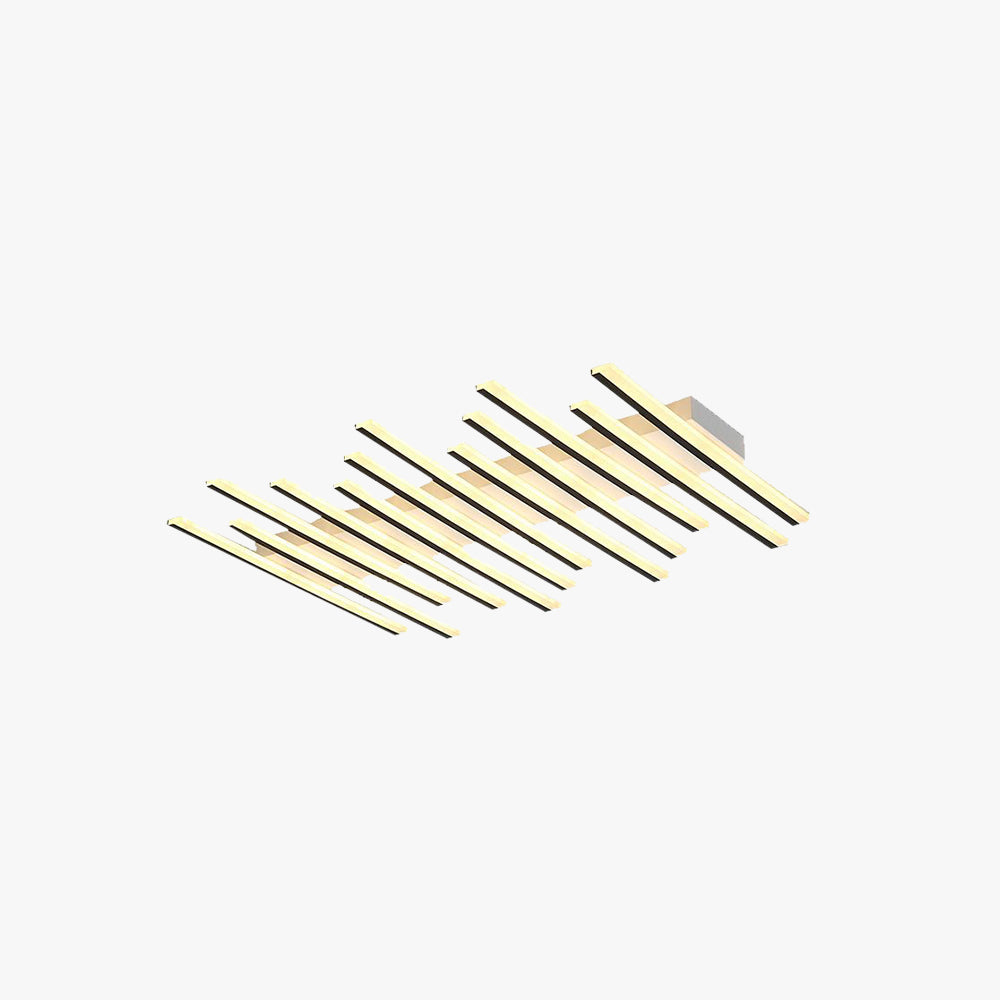 Quinn Flush Mount Ceiling Light Linear Modern, Metal, Black, Living Room - Lumpaz