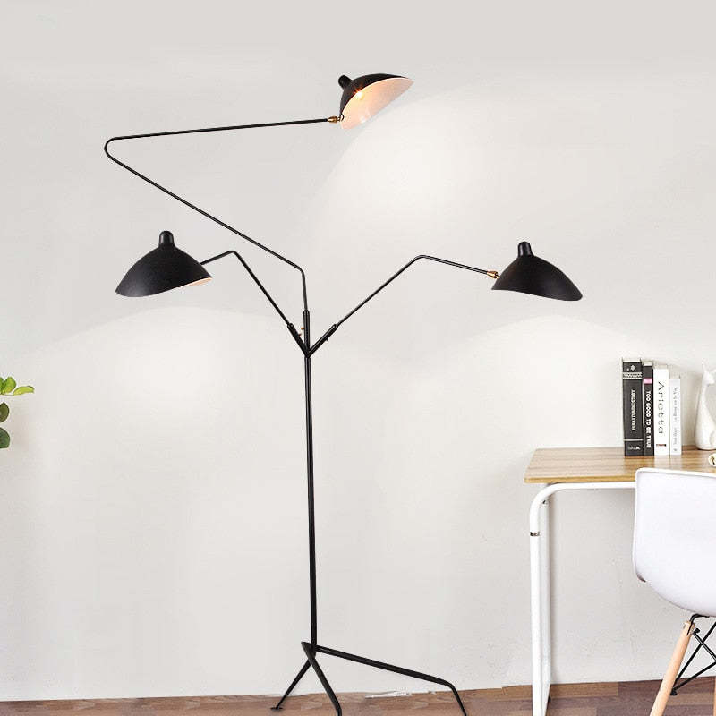 Schmitt Industrial Floor Lamp, 1/3 Heads - Lumpaz