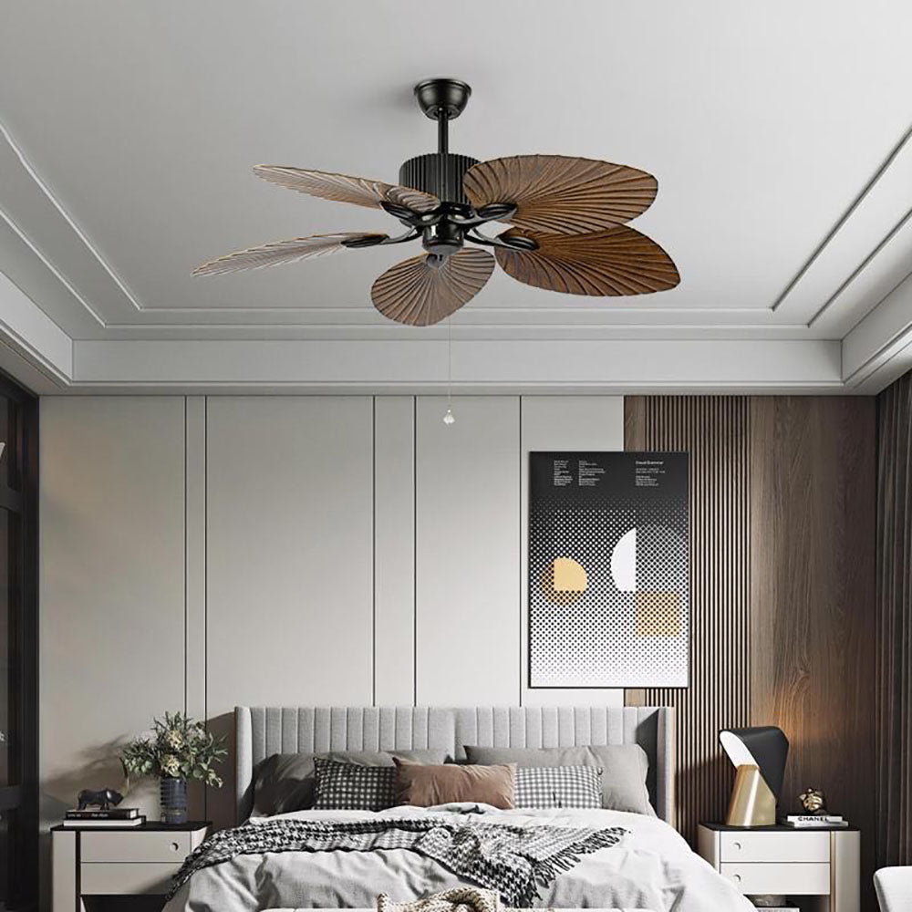 Bella Retro Vintage 5-Blade Ceiling Fan, Coffee - Lumpaz