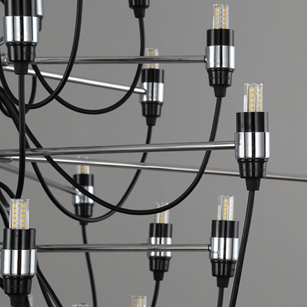 Alessio Retro Linear Metal Chandelier, Black - Lumpaz