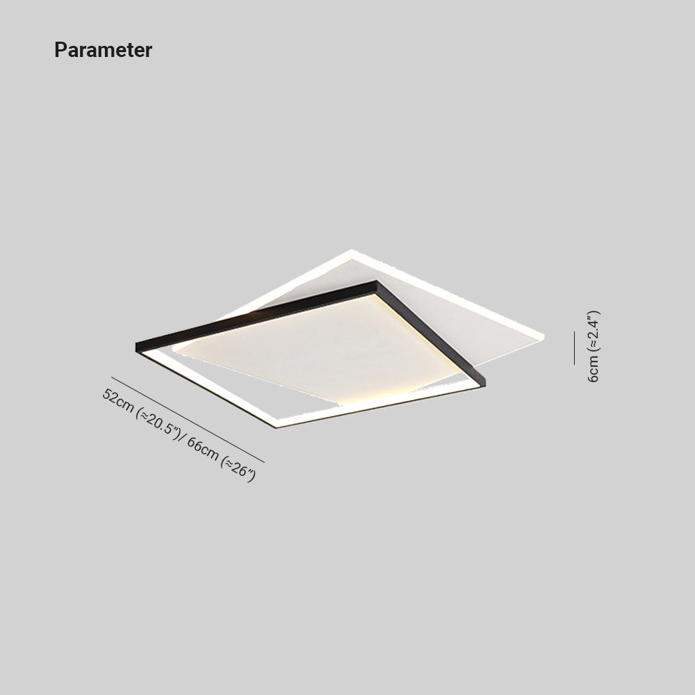 Quinn Modern Duo-Square Flush Mount Ceiling Light - Lumpaz