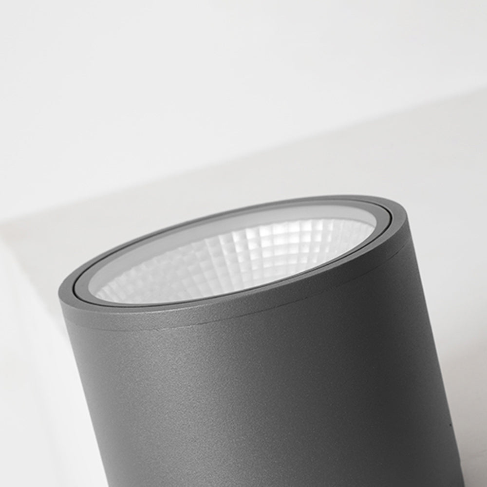 Orr Modern Black Cylindrical Flush Mount Ceiling Light, Metal/Glass - Lumpaz