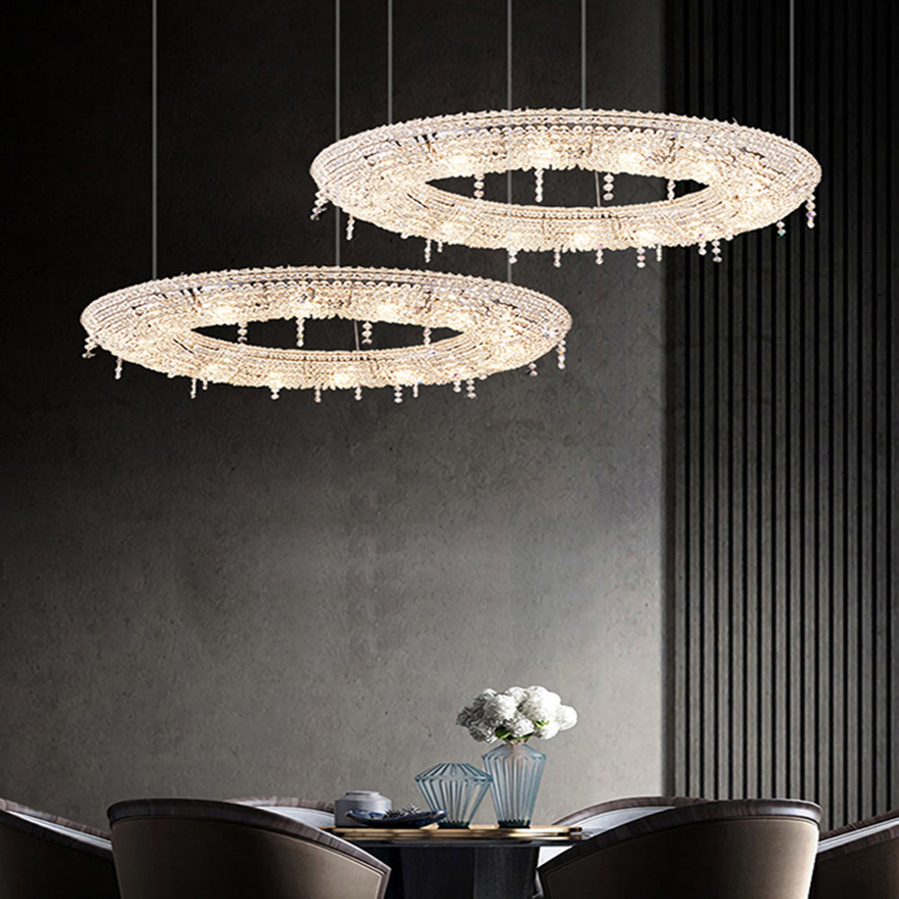 Kristy Luxury Round Crystal Pendant Light for Living Room/Dining Room - Lumpaz