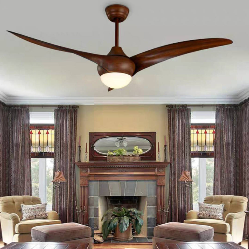 Garner 3-Blade Black & Brown Ceiling Fan with Light, DIA 52'' - Lumpaz