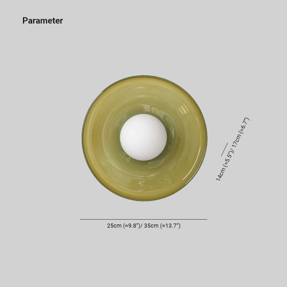 Morandi Modern Glass/Metal Flush Mount Ceiling Light 3 Colors Bedroom - Lumpaz