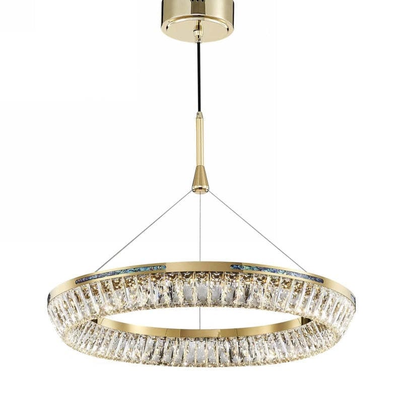 Marilyn Modern Luxury Crystal Gold Chandelier, Tri-Circle - Lumpaz