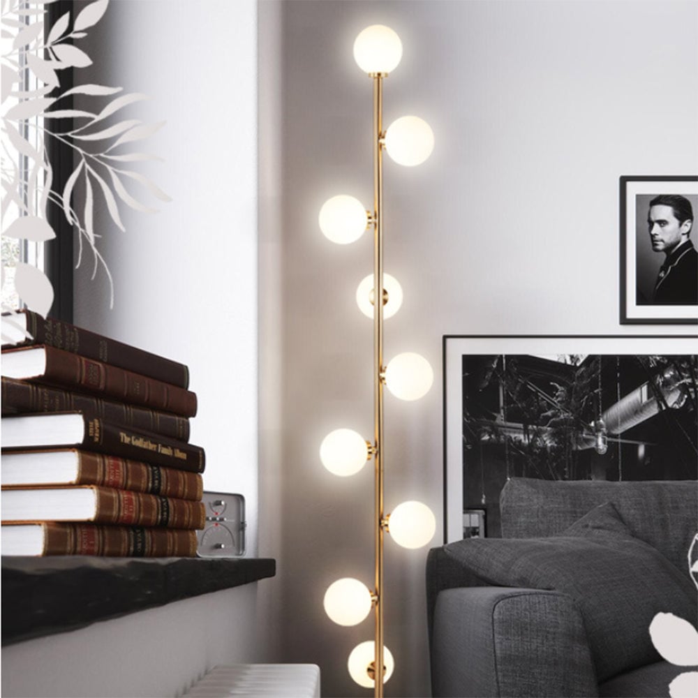 Valentina Globe Glass Slim Floor Lamp, Living Room - Lumpaz