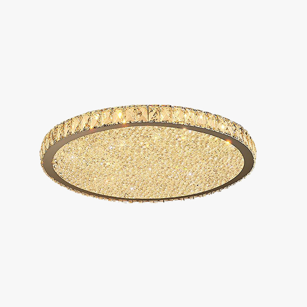 Kristy Round Flush Mount Ceiling Light Clear/Amber Living Room - Lumpaz