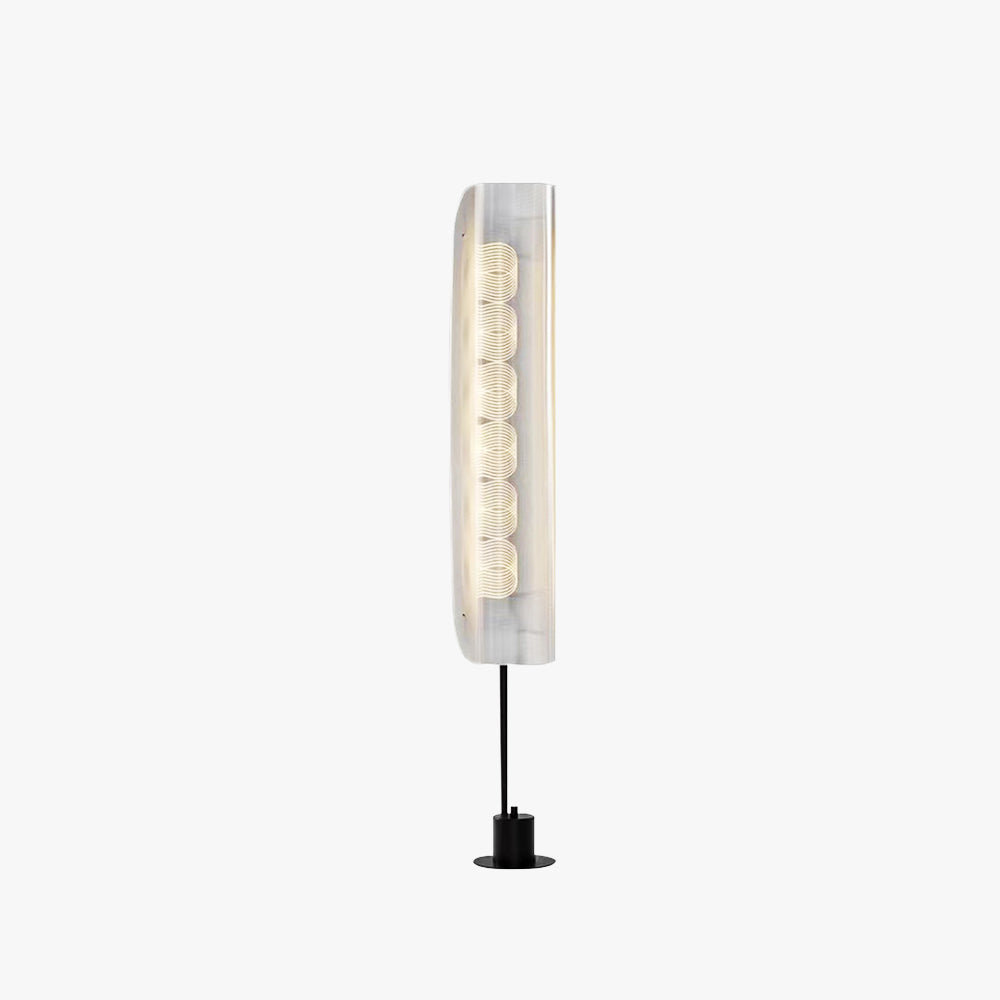 Salgado Nordic Minimalistic White Floor Lamp, Metal & Acrylic - Lumpaz