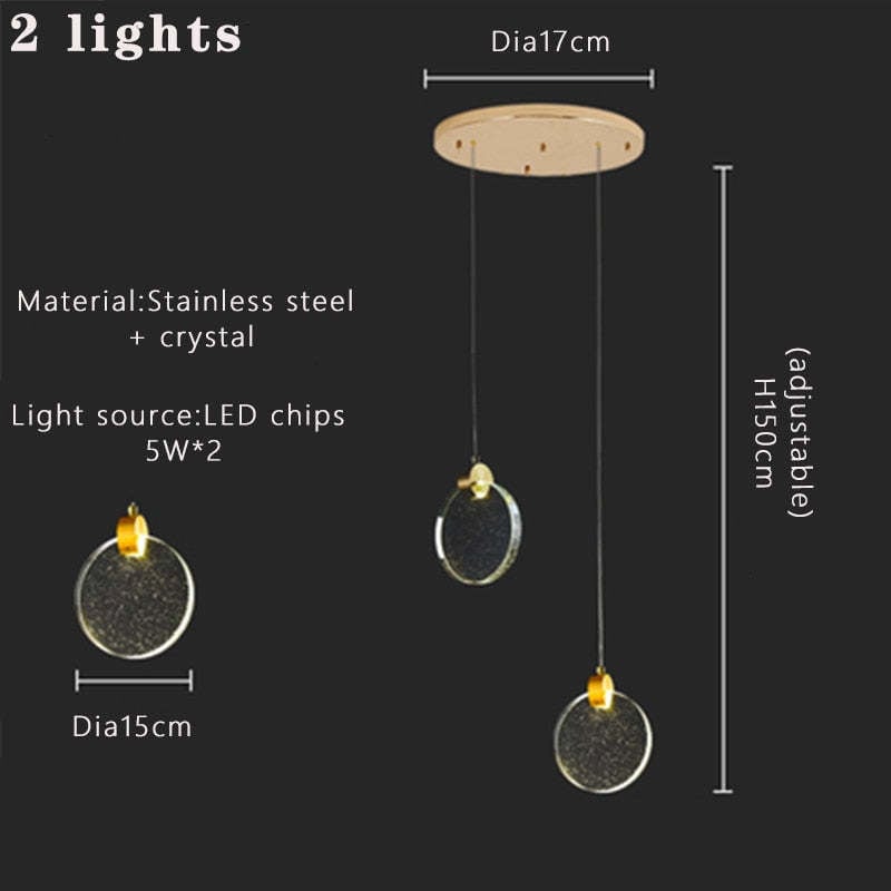 Kristy Minimalist Round  Metal/Crystal Chandelier, Gold - Lumpaz