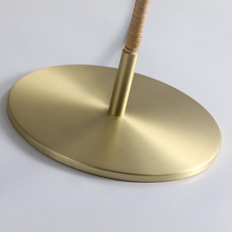 Muto Modern Metal Fabric Rattan Floor Lamp - Lumpaz