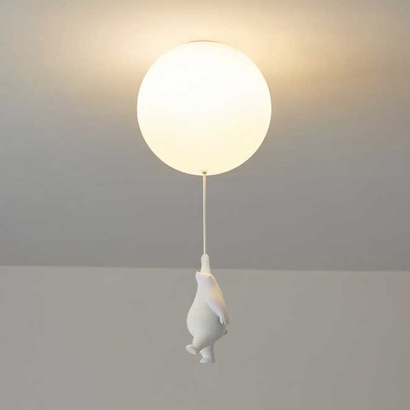 Fateh Bear Balloon LED Flush Mount Ceiling Light 3 Style White - Lumpaz