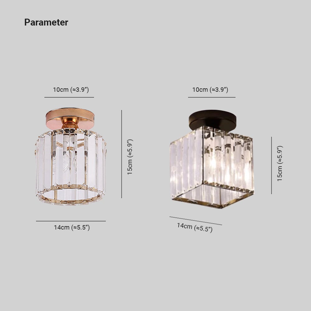Herbert Modern Metal/Crystal Flush Mount Ceiling Light, 3 Colors - Lumpaz