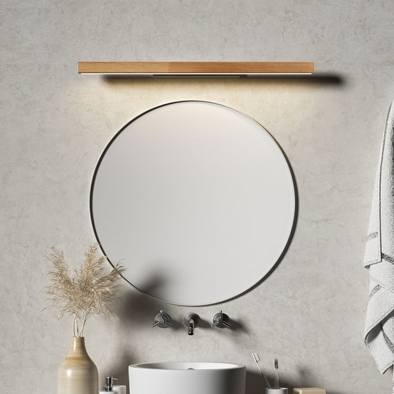 Ozawa Minimalist Linear Wood Vanity Wall Lamp, Bathroom - Lumpaz