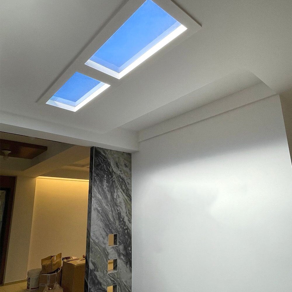 Edge Modern Remote Control Flush Mount Ceiling Light, Black - Lumpaz