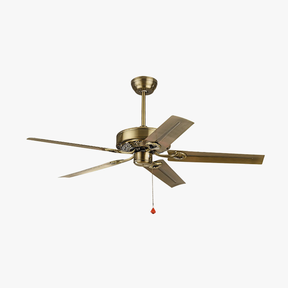 Alessio 5-Blade Cooper Industrial DC Ceiling Fan, Brass, 51'' - Lumpaz