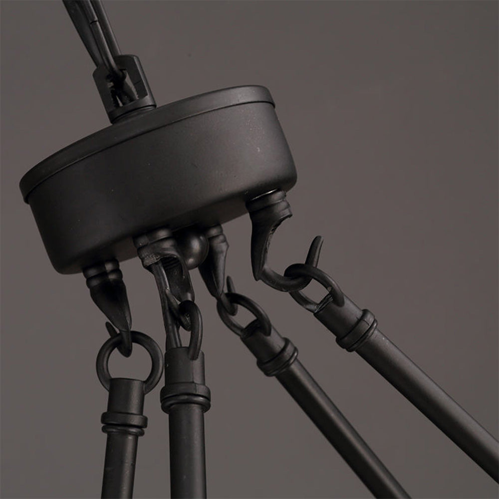 Alessio Retro Industrial Rope Pendant Light, Black - Lumpaz