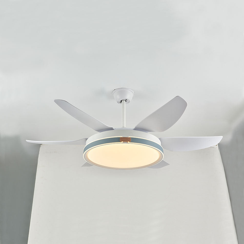 Haydn Modern 6-Blade DC Ceiling Fan with Light, White, 51'' - Lumpaz