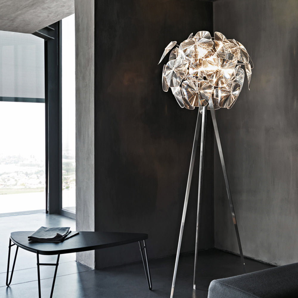 Bella Luxury Flower Metal/Acrylic Floor Lamp, Living Room - Lumpaz