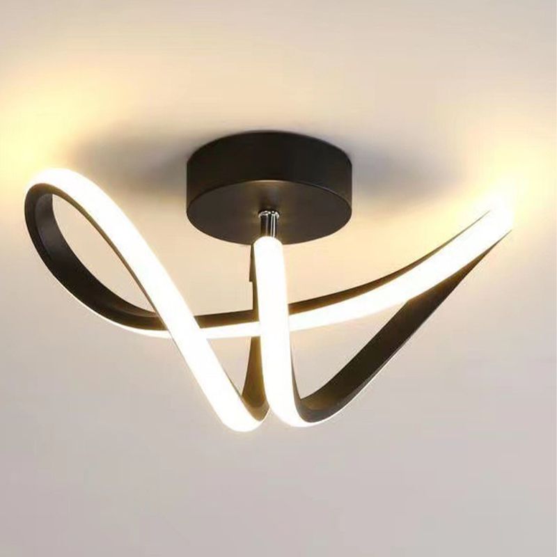 Lacey Modern Flush Mount Ceiling Light, Black/Gold - Lumpaz