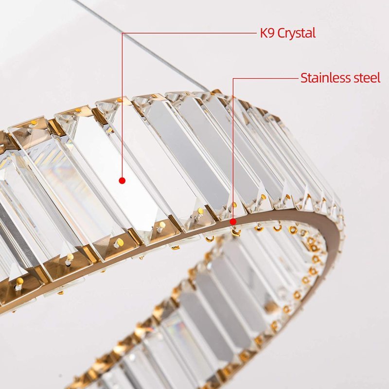 Marilyn Elegant Round Crystal Chandelier, Clear - Lumpaz