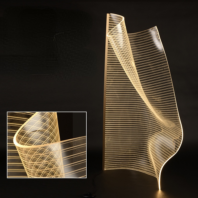 Salgado Modern LED Floor Lamp Metal/Acrylic Living Room/Bedroom - Lumpaz