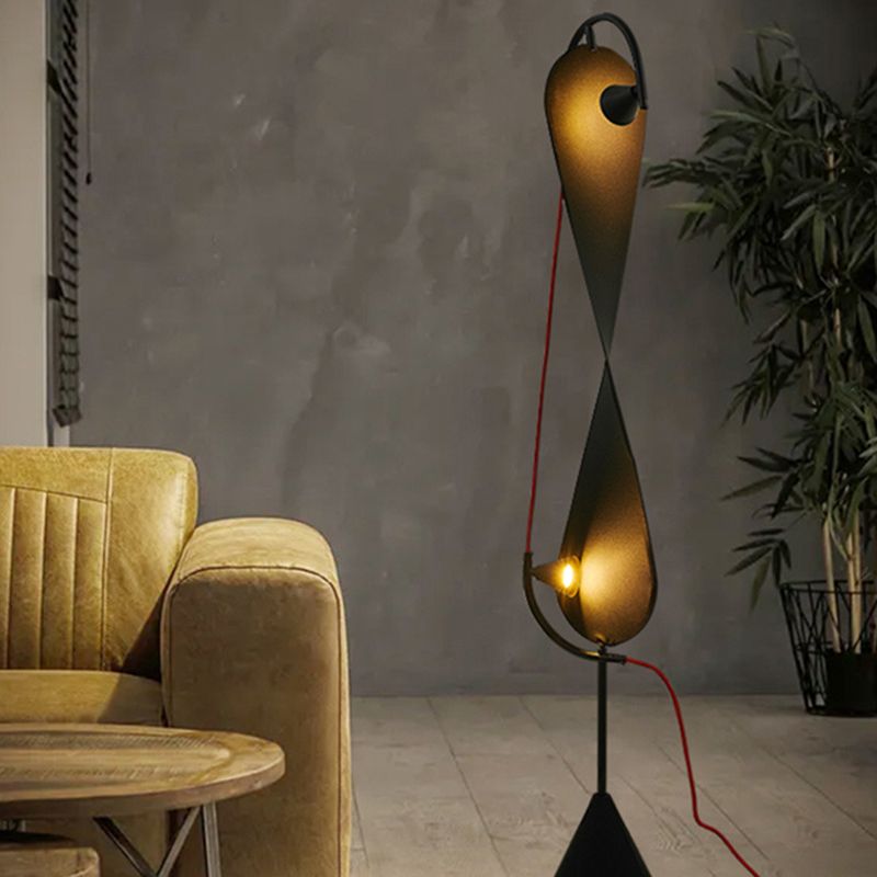 Salgado Modern Minimalist Geometric Metal Floor Lamp, Black - Lumpaz