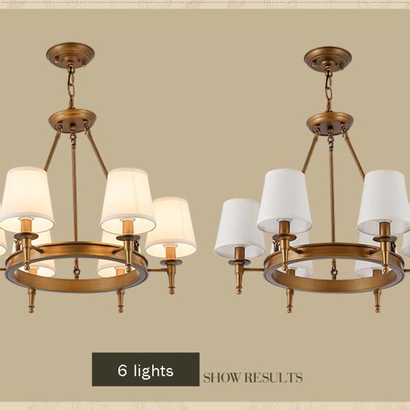 Alessio Vintage Ring Metal/Fabric Chandelier, Black/Copper - Lumpaz