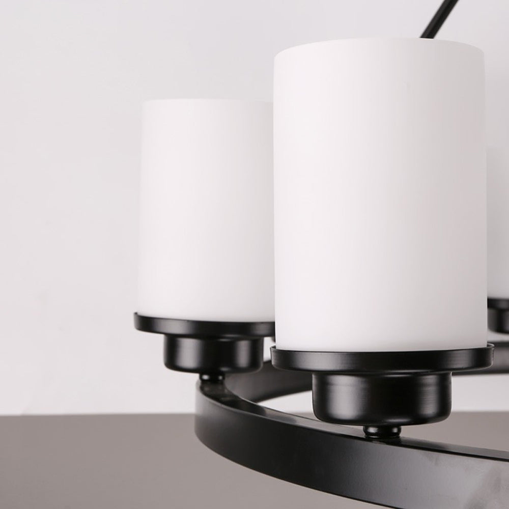 Alessio Retro Black Metal/Glass Chandelier for Living Room - Lumpaz