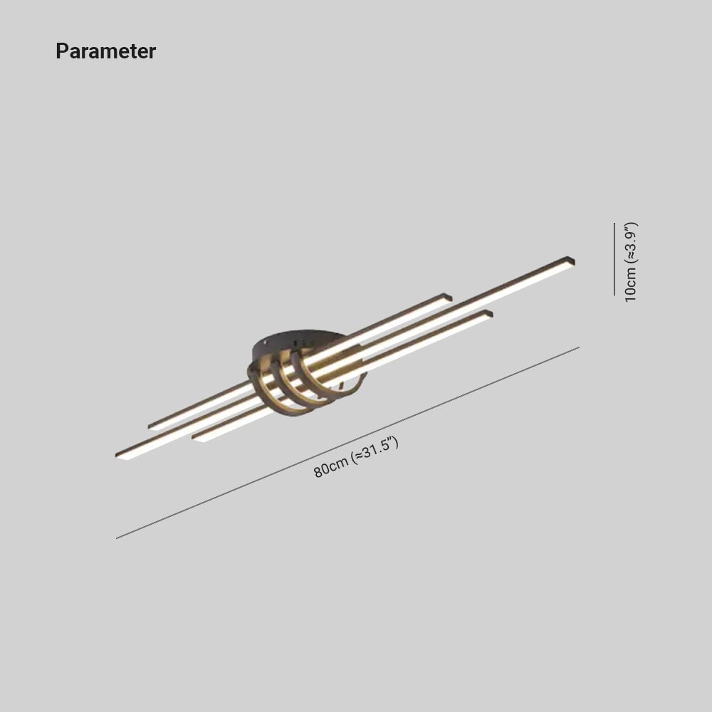 Edge Modern Linear Flush Mount Ceiling Lights, Black/White - Lumpaz