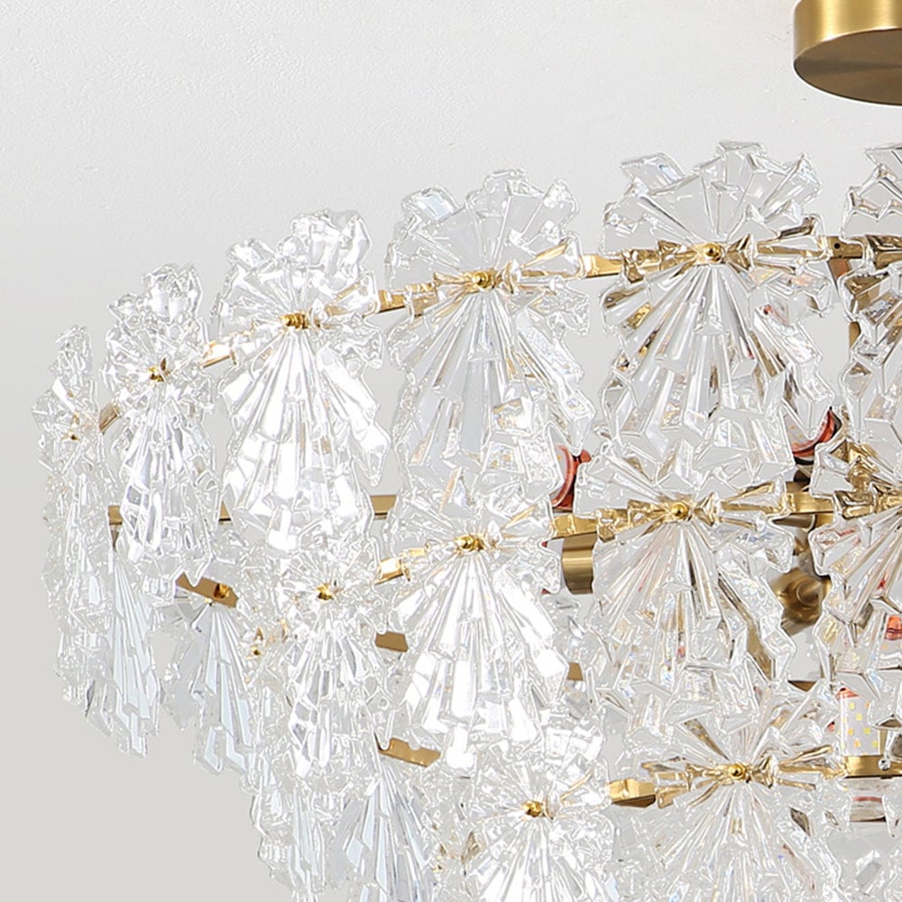 Marilyn Elegant Gold Pendant Light 3 Rings, Metal/Glass - Lumpaz