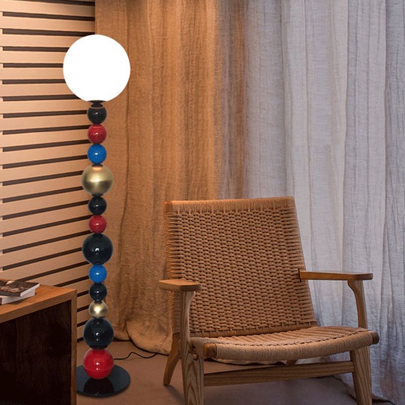 Morandi  Modern Ball Metal Colorful  Floor Lamp, Red/Green - Lumpaz
