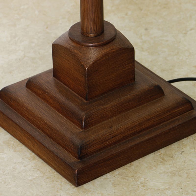 Eryn Retro Drum Fabric Metal Floor Lamp, Beige/Khaki - Lumpaz