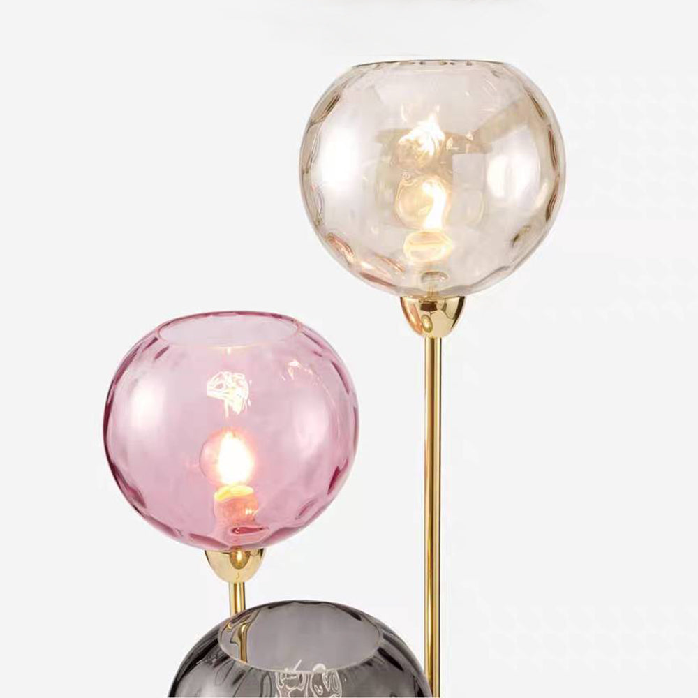 Hailie Designer Bubble Floor Lamp, Metal/Glass - Lumpaz