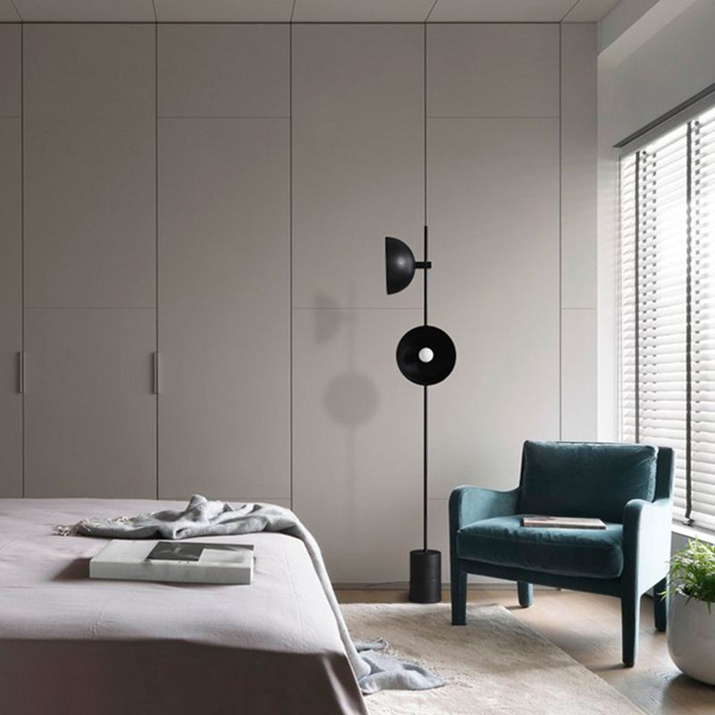 Salgado Modern Dome 2 lights Metal Floor Lamp,Black - Lumpaz